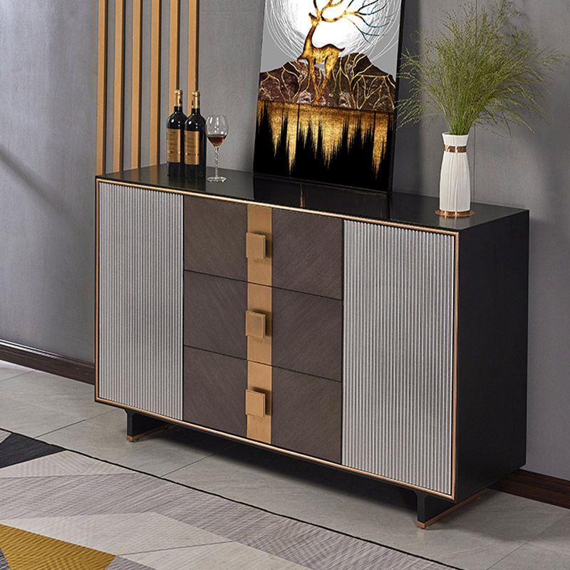 Gabinetto di sideboard in legno massiccio con cassetti moderno server da pranzo