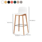 Tabouret de bar en plastique bas du style bas du style bas avec jambe en bois