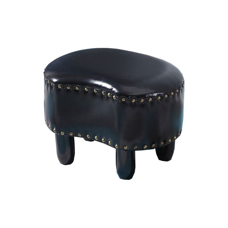 Modern Irregular Leather Ottoman Water Resistant Footstool Ottoman with Nailhead Trim Clearhalo 'furn' 'furn_ottomans_poufs' 'Furniture' 'Living Room Furniture' 'Ottomans & Poufs' 'ottomans_poufs' 1200x1200_936bc897-9a41-4cbc-aaf3-293f8affd8e7
