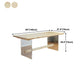 Modern Brown Wood Dining Table Rectangle Dining Table for Kitchen