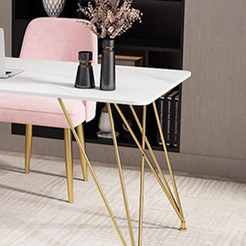 Escritorio de escritura rectangular moderno escritorio de oficina de piedra sinterizada