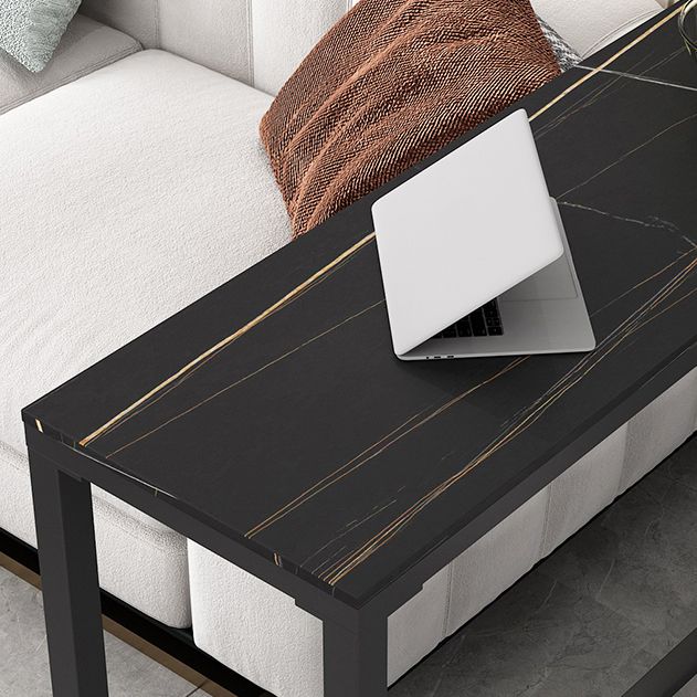 White and Black Modern Style Bar Table in Metal and Wood Milk Tea Shop Bar Table Clearhalo 'Bar Furniture' 'Bar Tables' 'bar_tables' 'furn' 'furn_bar_tables' 'Furniture' 'furniture_bar_tables' 'Kitchen & Dining Furniture' 1200x1200_936d0fd3-05c9-4d1b-8adf-d4c068120fad