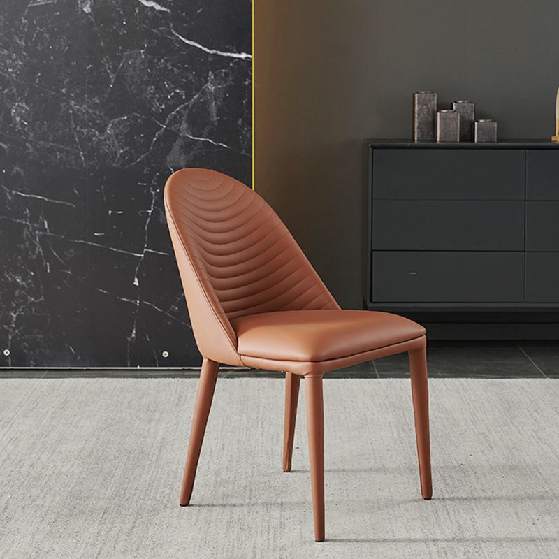 Sillas laterales de comedor de cuero sintética contemporánea para uso de restaurantes para uso de restaurantes
