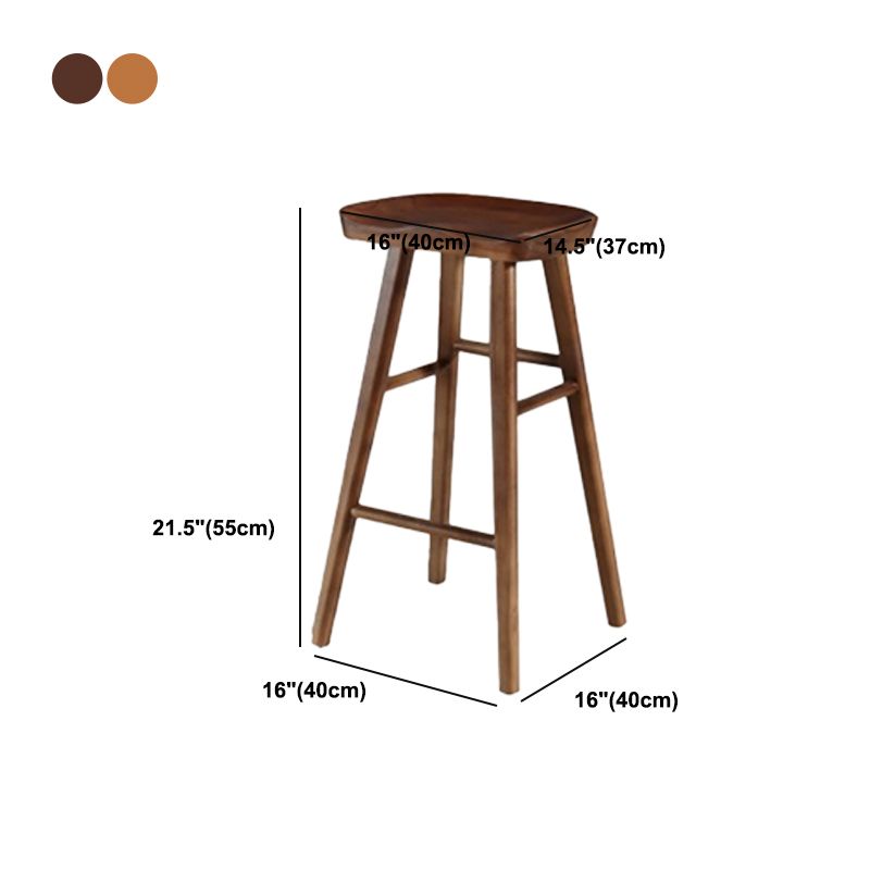 Modern Footrest Counter Chair Saddle Seat Solid Wood Bar Stool in Coffee Shop Clearhalo 'Bar Furniture' 'Bar Stools' 'bar_stools' 'furn' 'furn_bar_stools' 'Furniture' 'Kitchen & Dining Furniture' 1200x1200_936dd8b8-fb1c-49d0-b7ad-56f3f76fc5f3