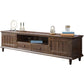 Support multimédia TV antique, console TV en frêne avec tiroirs pour salon