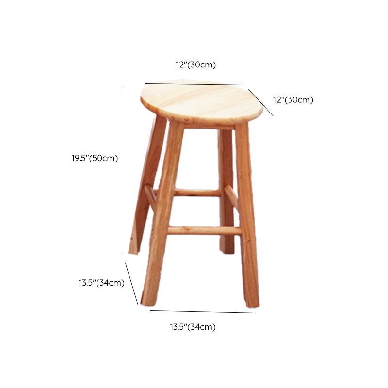 Modern Armless Wooden Counter Stool Oak Wood High Stool with 4 Legs Clearhalo 'Bar Furniture' 'Bar Stools' 'bar_stools' 'furn' 'furn_bar_stools' 'Furniture' 'Kitchen & Dining Furniture' 1200x1200_937022bf-42c9-42f5-a4e8-7b9e18f90b70
