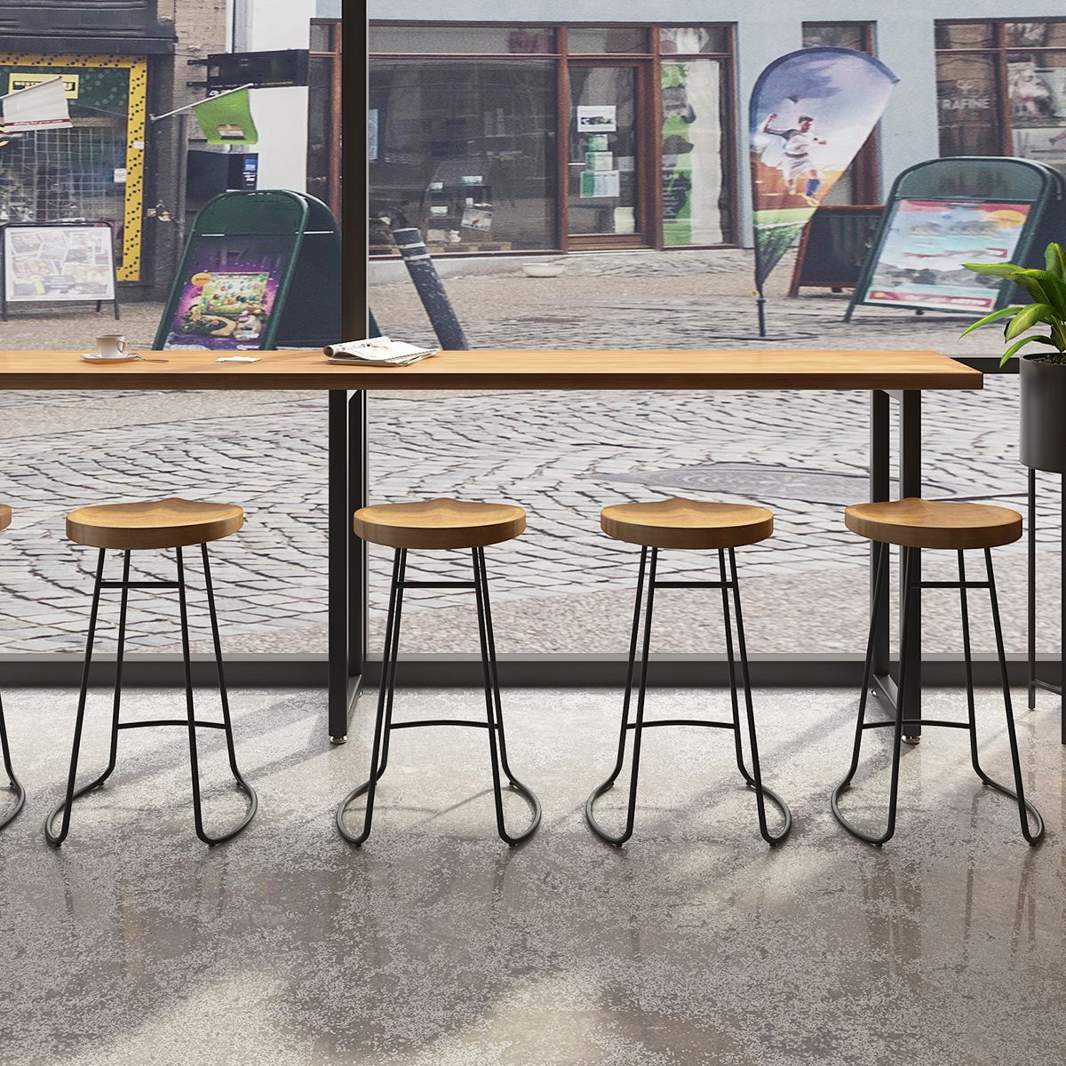 Modern Rectangle Bar Dining Table Wood Bar Height Cocktail Table 42-Inch Top Clearhalo 'Bar Furniture' 'Bar Tables' 'bar_tables' 'furn' 'furn_bar_tables' 'Furniture' 'furniture_bar_tables' 'Kitchen & Dining Furniture' 1200x1200_9372da78-434e-4729-bd3f-c49c29fe01c6