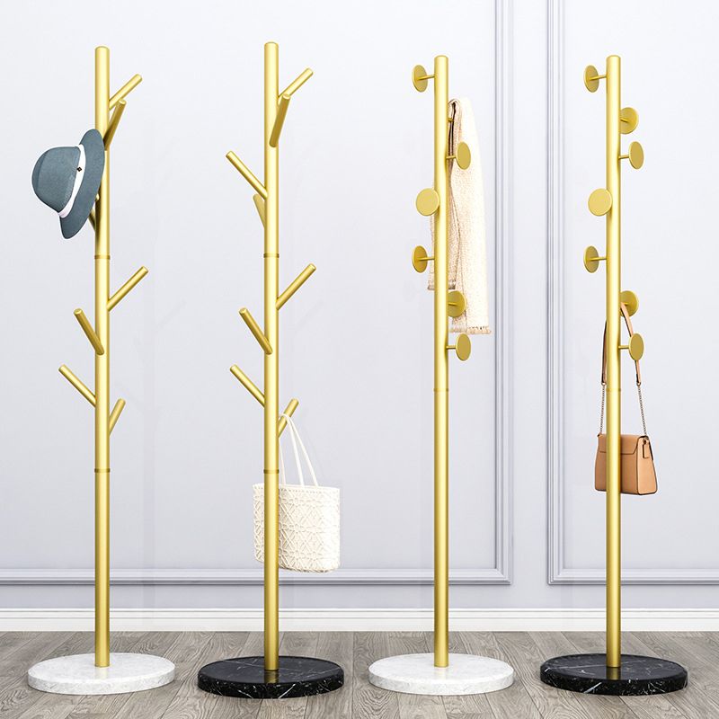 Designer -Metallbeschattierungs -Rack Marmor Bottomattrack mit Hooks Hall Tree