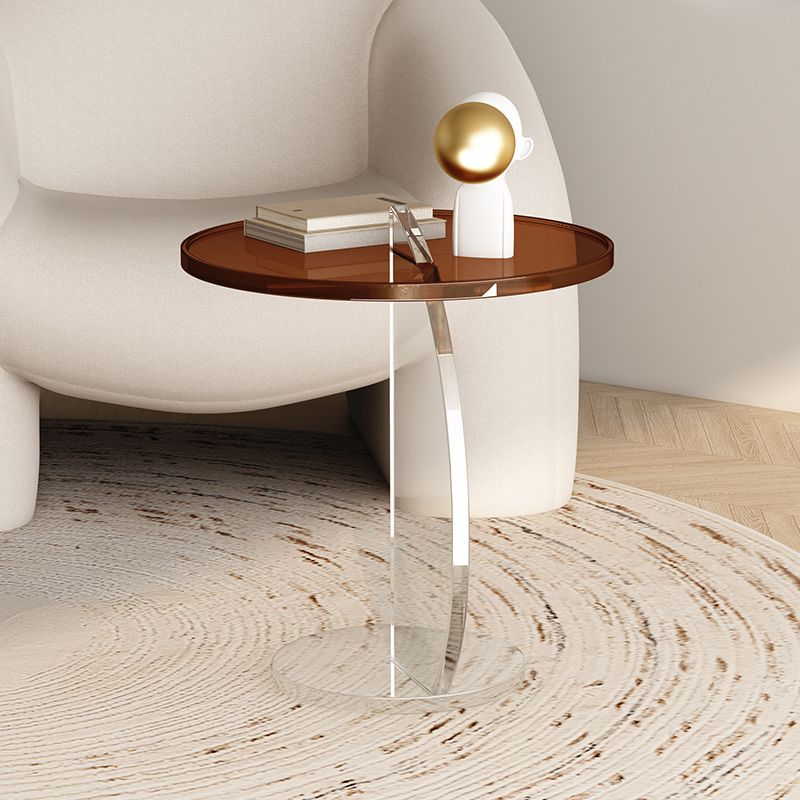 Glam Accent Side Table Living Room Round Pedestal Acrylic Side End Table Clearhalo 'Coffee & Accent Tables' 'End & Side Tables' 'end_side_tables' 'furn' 'furn_end_side_tables' 'Furniture' 'Living Room Furniture' 1200x1200_93736d7b-3e11-4ec8-9a83-5ed773e3aa29