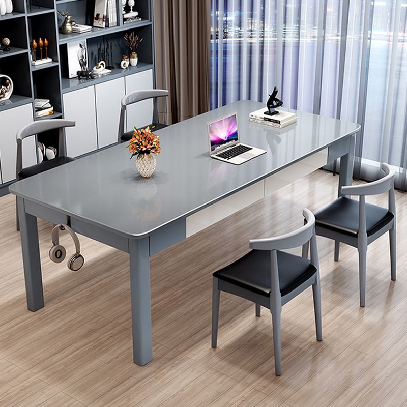 4 Schubladen fester Holz rechteckiger Büroschreibtisch Rechteck 31,5 "breites Schreibtisch