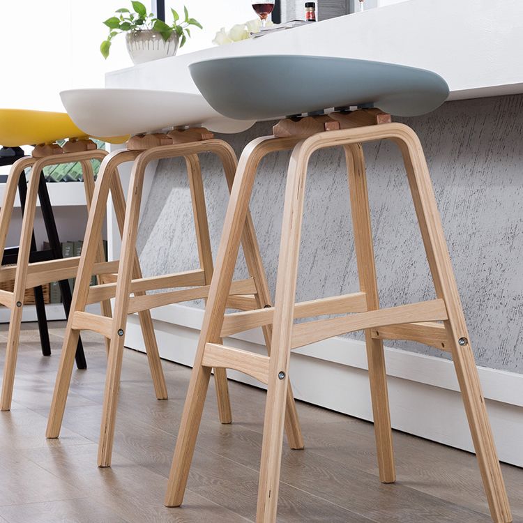Scandinavia Style Bar-stool Wooden Legs PP Seat for Restaurant Bar Clearhalo 'Bar Furniture' 'Bar Stools' 'bar_stools' 'furn' 'furn_bar_stools' 'furniture_bar_stools' 'Kitchen & Dining Furniture' 'kitchen&dining_furn' 'kitchen' 'kitchen_furn' Furniture' 1200x1200_9378c8ff-f7e0-454a-8c84-5f9412115c8f