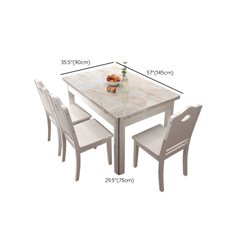 5/7 Piece Faux Marble Top Rectangle Shape Dining Room Furniture Set Clearhalo 'Dining Room Sets' 'Dining Tables & Seating' 'dining_room_set' 'furn' 'furn_dining_room_set' 'Furniture' 'Kitchen & Dining Furniture' 1200x1200_9379a4a7-3c2e-4f38-a5c5-56c215aeb614