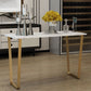 Glam Rectangle Faux Marble Pub Bar Table Indoor Metal Bar Dining Table with Sled Pedestal Clearhalo 'Bar Furniture' 'Bar Tables' 'bar_tables' 'furn' 'furn_bar_tables' 'Furniture' 'furniture_bar_tables' 'Kitchen & Dining Furniture' 1200x1200_937a3ef7-1410-4d80-a147-dec9278d721f