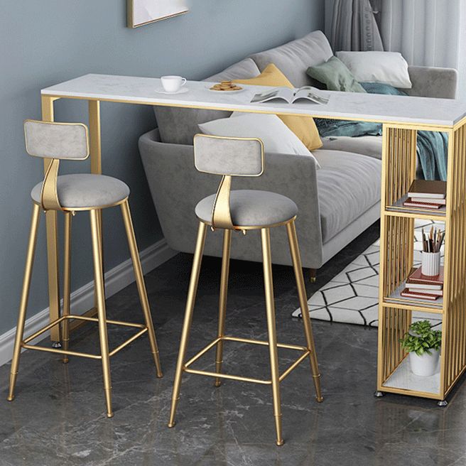 Glam 1/2/3 Pieces Bar Table Set Rectangle Bar Table with Metal High Stools Clearhalo 'Bar Furniture' 'furn' 'furn_home_bar_bar_sets' 'Furniture' 'Home Bars & Bar Sets' 'home_bar_bar_sets' 'Kitchen & Dining Furniture' 1200x1200_937c2191-fd24-4f43-b046-56dc005e1ff4
