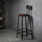 Tabouret de bar en cuir PU de style de style industriel avec des jambes en métal pour restaurant