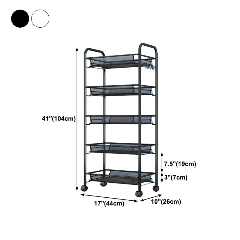 Industrial Steel Etagere Bookshelf Open Vertical Bookshelf with Caster Wheels Clearhalo 'Bookcases' 'furn' 'furn_bookcases' 'Furniture' 'furniture_bookcases' 'kitchen' 'kitchen_bookcases' 'Living Room Furniture' 'Office Furniture' 1200x1200_937f28c9-0106-4b9a-8bd6-2d8f656f503a