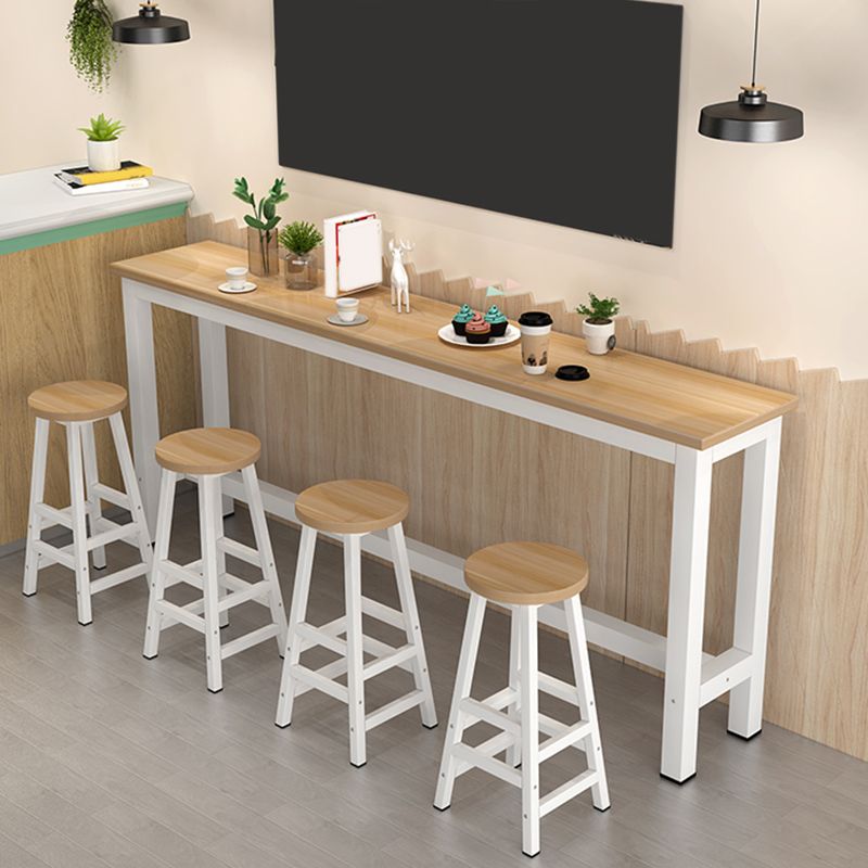 Vervaardigde houten moderne rechthoekige pubtafel met schraag voor thuis