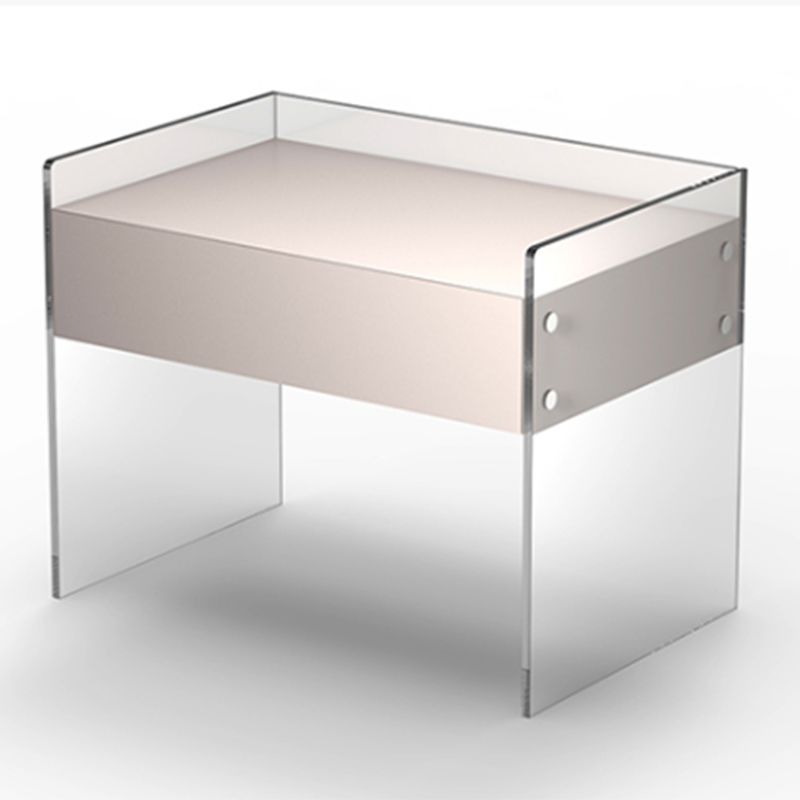 Nachttisch 20 "groß 16 'breites Bett Nachttisch in Weiß mit Beinen