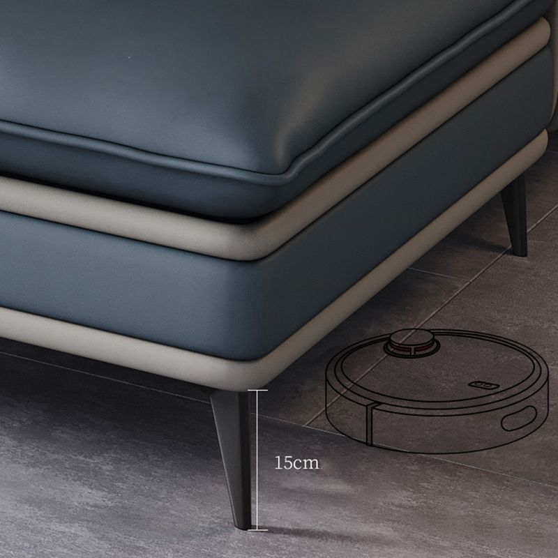 Scandinavo 35.43 "H Fucice in pelle divano a braccio svasato e chaise f f