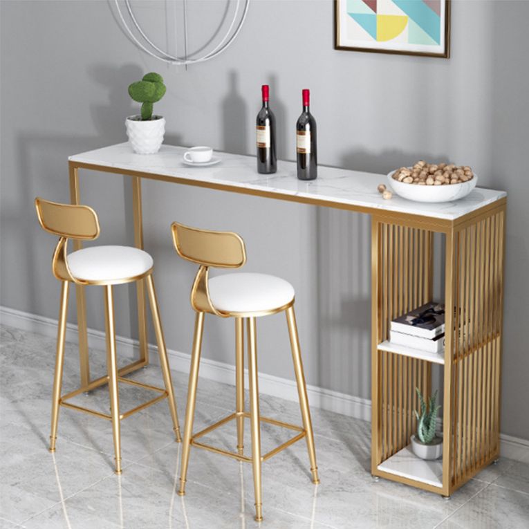 Glam 1/2/3 Pieces Bar Table Set Rectangle Bar Table with High Stools Clearhalo 'Bar Furniture' 'furn' 'furn_home_bar_bar_sets' 'Furniture' 'Home Bars & Bar Sets' 'home_bar_bar_sets' 'Kitchen & Dining Furniture' 1200x1200_93843d20-60fc-412f-9847-c28969390c6b