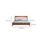 Traditional Open-Frame Bed Solid Wood Solid Color Slat Bed with Headboard