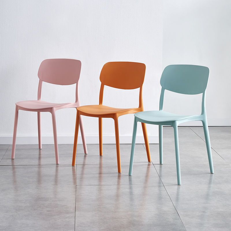 Plastic Scandinavian Armless Chair Open Back Dining Room Chair
