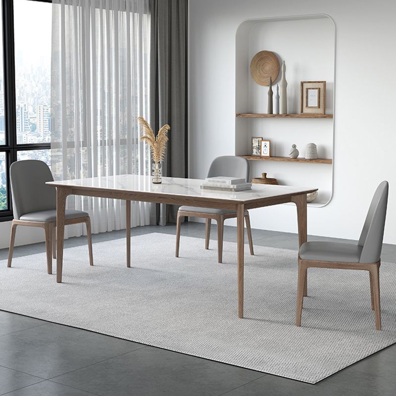 Designerstijl gesinterde stenen eettafelset rechthoekig 1/3/4/5/7-delige dinettetafelset