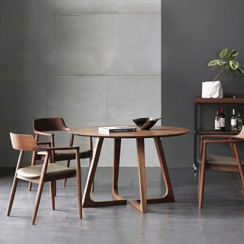 Table à manger de base en bois rond moderne pour restaurant