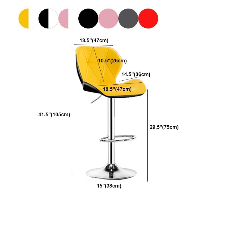 スカンジナビアのメタルバースツールフェイクレザーフットレスト調整可能なカウンタースツール