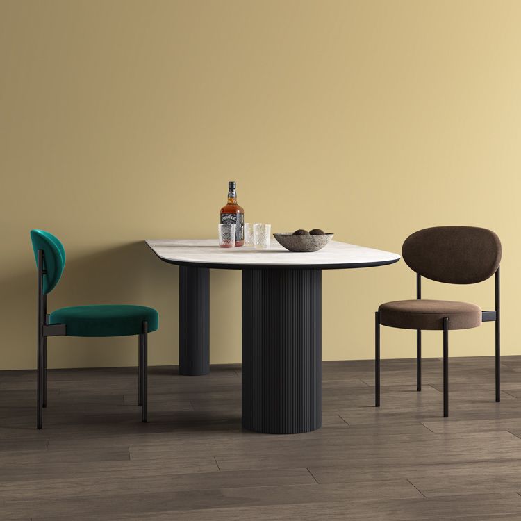 Solid Wood Contemporary Free Form Dining Table Sintered Stone Table for Dining Room and Kitchen Clearhalo ' dining_table' 'Dining Tables & Seating' 'Dining Tables' 'furn' 'furn_dining_table' 'Furniture' 'furniture_dining_table' 'Kitchen & Dining Furniture' 'kitchen&dining_furn' 'kitchen' 'kitchen_dining_table' 1200x1200_9388ef8d-7360-43fb-8a89-ce47894518e1