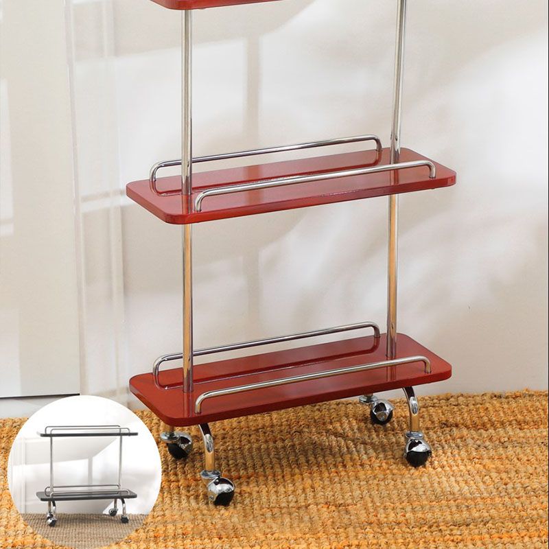 Rechthoekige bijzettafel met wielbasis Midden-eeuwse moderne stijl met opbergplank