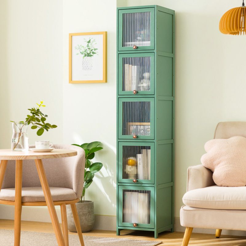 Rectangular Wood Cabinet, Modern Accent Chest  with Acrylic 4/5 - Door