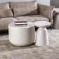 Round White Metal Coffee Table Pedestal 1 Single Cocktail Table Clearhalo 'Coffee & Accent Tables' 'Coffee Tables' 'coffee_tables' 'furn' 'furn_coffee_tables' 'Furniture' 'Living Room Furniture' 1200x1200_938e3ee1-5f2b-4d1c-9b04-3f01e0ac2ec6