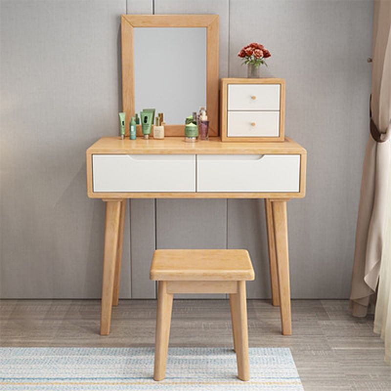 Juego de tocador de maquillaje de 31.5 "con cajón y tocador de espejo