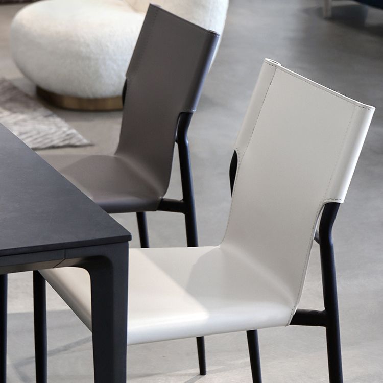 Faux Leather and Metal Dining Room Chair Contemporary Side Chair Clearhalo 'Dining Chairs' 'Dining Tables & Seating' 'dining_chair' 'furn' 'furn_dining_chair' 'Furniture' 'Kitchen & Dining Furniture' 1200x1200_938ec6ed-c1a7-4a64-8df4-000c250de9ab