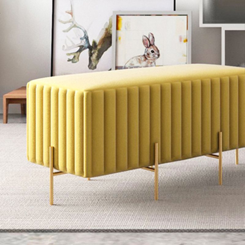 Glam Entryway Bench Cushioned Metal Seating Bench with Metal Legs Clearhalo 'Benches' 'Chairs & Seating' 'furn' 'furn_benches' 'Furniture' 'Living Room Furniture' 1200x1200_938f72a4-2693-43a4-966a-54f4ebf20157