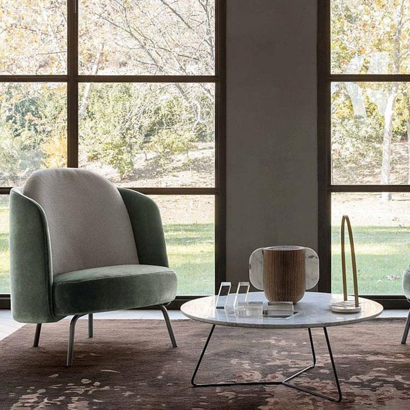 Modern Style Recessed Arms Chair with Black Metal Basic Four Leg Clearhalo 'Accent Chairs' 'accent_chairs' 'Chairs & Seating' 'furn' 'furn_accent_chairs' 'Furniture' 'Living Room Furniture' 1200x1200_938fd5af-6ff9-4d16-928e-dfaebd945040