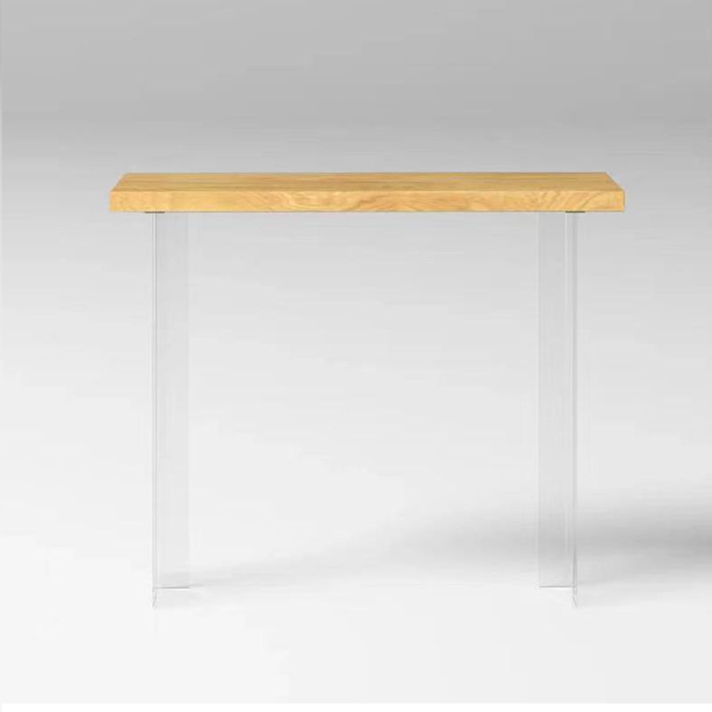 Acrylic Base Pine Solid Wood Bar Table for Kitchen Dining Room Clearhalo 'Bar Furniture' 'Bar Tables' 'bar_tables' 'furn' 'furn_bar_tables' 'Furniture' 'Kitchen & Dining Furniture' 1200x1200_939069b7-fd6e-4750-a650-cc08d531bdb5