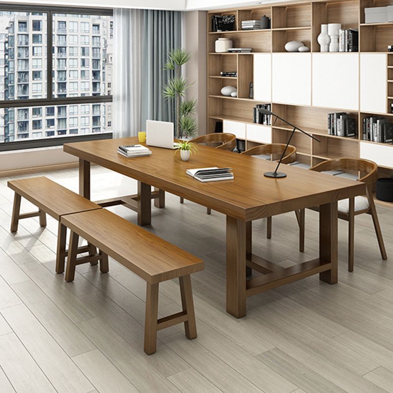 Solid Wood Rectangular Office Desk Industrial 29.53" Tall Writing Desk Clearhalo 'furn' 'furn_office_desk' 'Furniture' 'Office Desks' 'Office Furniture' 'office_desk' 1200x1200_93913aea-7f6f-407a-a12d-cec64ec65881