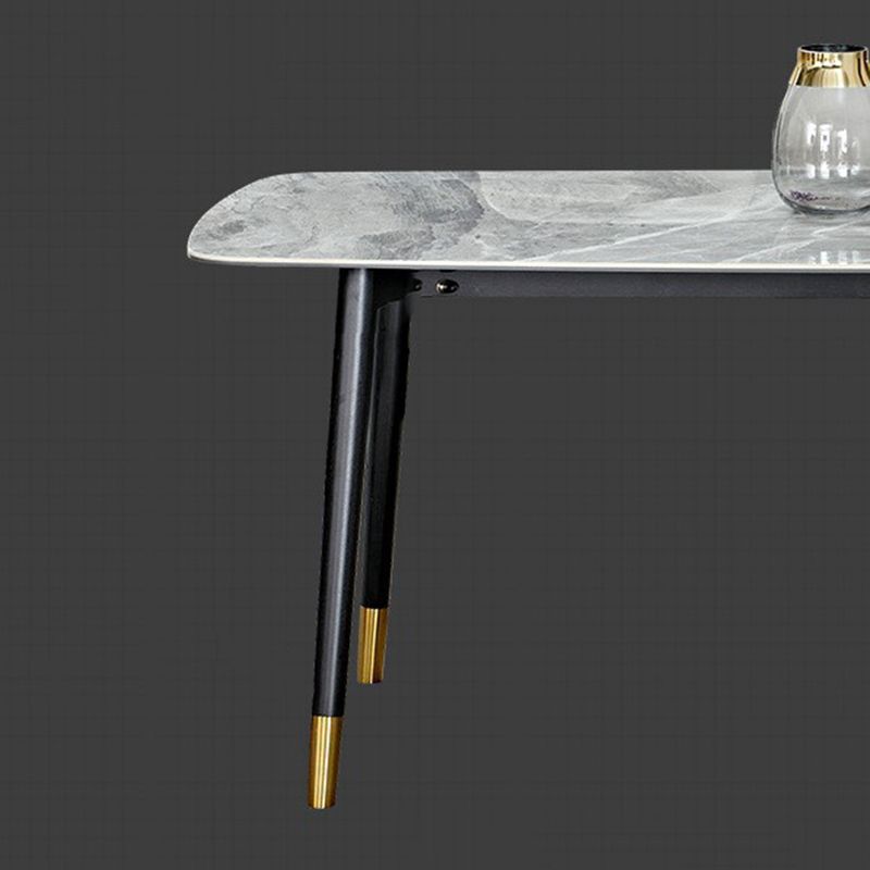 Noordse 1/4/5/7 stukken meubels rechthoekige stenen eettafel ingesteld in grijs