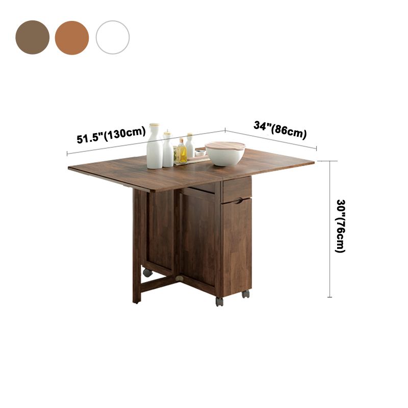 Mid-Century Modern Dining Table 51.18" Rectangle Solid Wood Drop-Leaf Dining Table Clearhalo ' dining_table' 'Dining Tables & Seating' 'Dining Tables' 'furn' 'furn_dining_table' 'Furniture' 'furniture_dining_table' 'Kitchen & Dining Furniture' 'kitchen&dining_furn' 'kitchen' 'kitchen_dining_table' 1200x1200_9395564a-338f-4f4c-94dd-58b4986f55b4