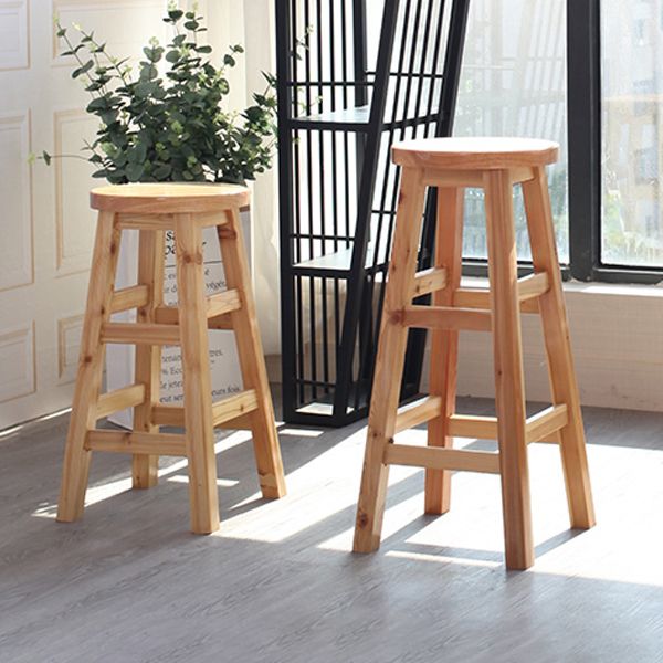 Modern Armless Backless Counter Stool Wood Cafe Bar Stool with Wooden Seat, 1 Piece Clearhalo 'Bar Furniture' 'Bar Stools' 'bar_stools' 'furn' 'furn_bar_stools' 'furniture_bar_stools' 'Kitchen & Dining Furniture' 'kitchen&dining_furn' 'kitchen' 'kitchen_furn' Furniture' 1200x1200_9395ae9c-8343-472f-9968-6221b2c3a9b7
