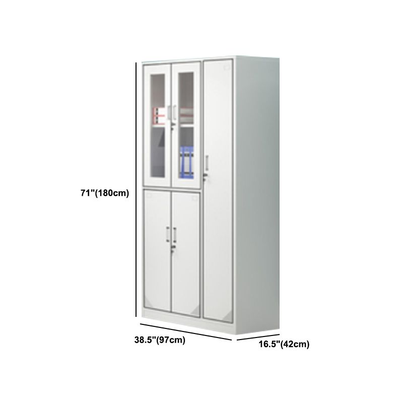 Contemporary Steel Storage Cabinet Hinged Wardrobe Armoire for Home Clearhalo 'Armoires & Wardrobes' 'armoires_wardrobes' 'Bedroom Furniture' 'furn' 'furn_armoires_wardrobes' 'Furniture' 1200x1200_9397a6d6-df80-410b-8a75-9fb842927796