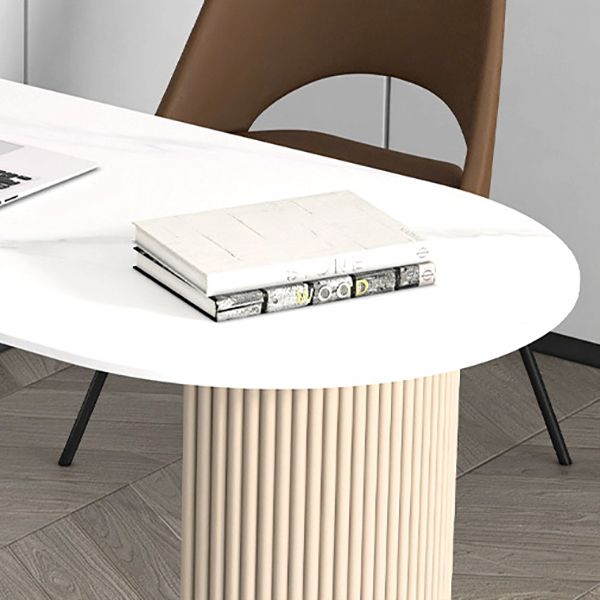 Contemporary Oval Marble Office Desk for Home or Office Writing Desk Clearhalo 'furn' 'furn_office_desk' 'Furniture' 'Office Desks' 'Office Furniture' 'office_desk' 1200x1200_9398dcaa-5968-4258-9bd0-2a05b712442a