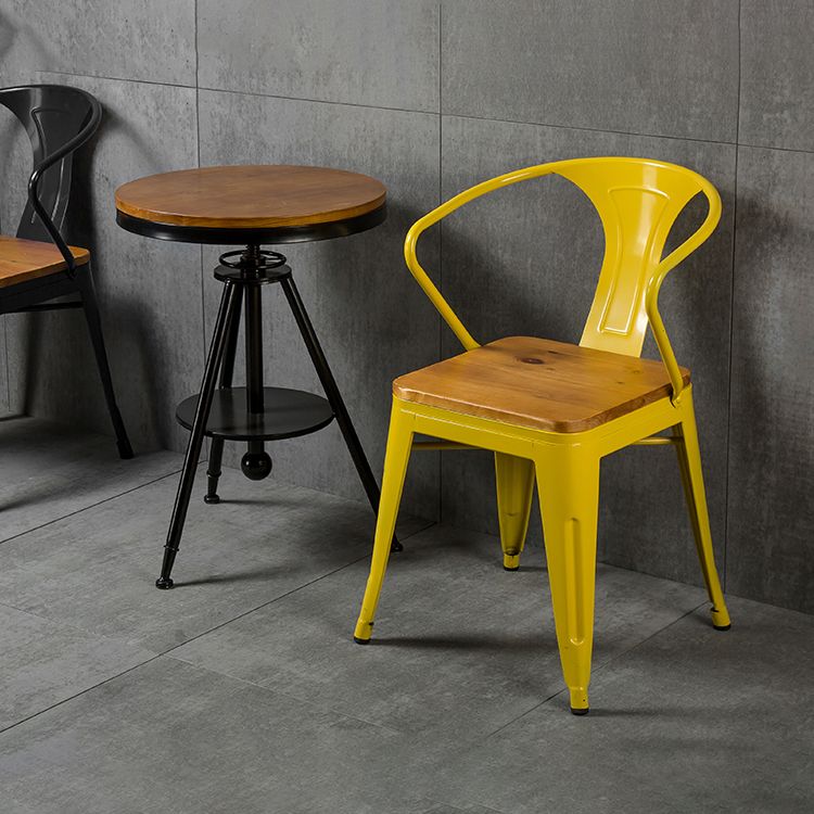 Industrial Dining Arm Chair Slat Back Side Chair with 4 Metal Legs for Home Clearhalo ' kitchen&dining_furn' 'Dining Chairs' 'Dining Tables & Seating' 'dining_chair' 'furn' 'furn_dining_chair' 'Furniture' 'furniture_dining_chair' 'Kitchen & Dining Furniture' 'kitchen' 1200x1200_9399601d-8e25-4e50-b3ce-7ccfb9bb89dc