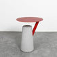 Contemporary Metal Round Side Table Concrete Pedestal End Table