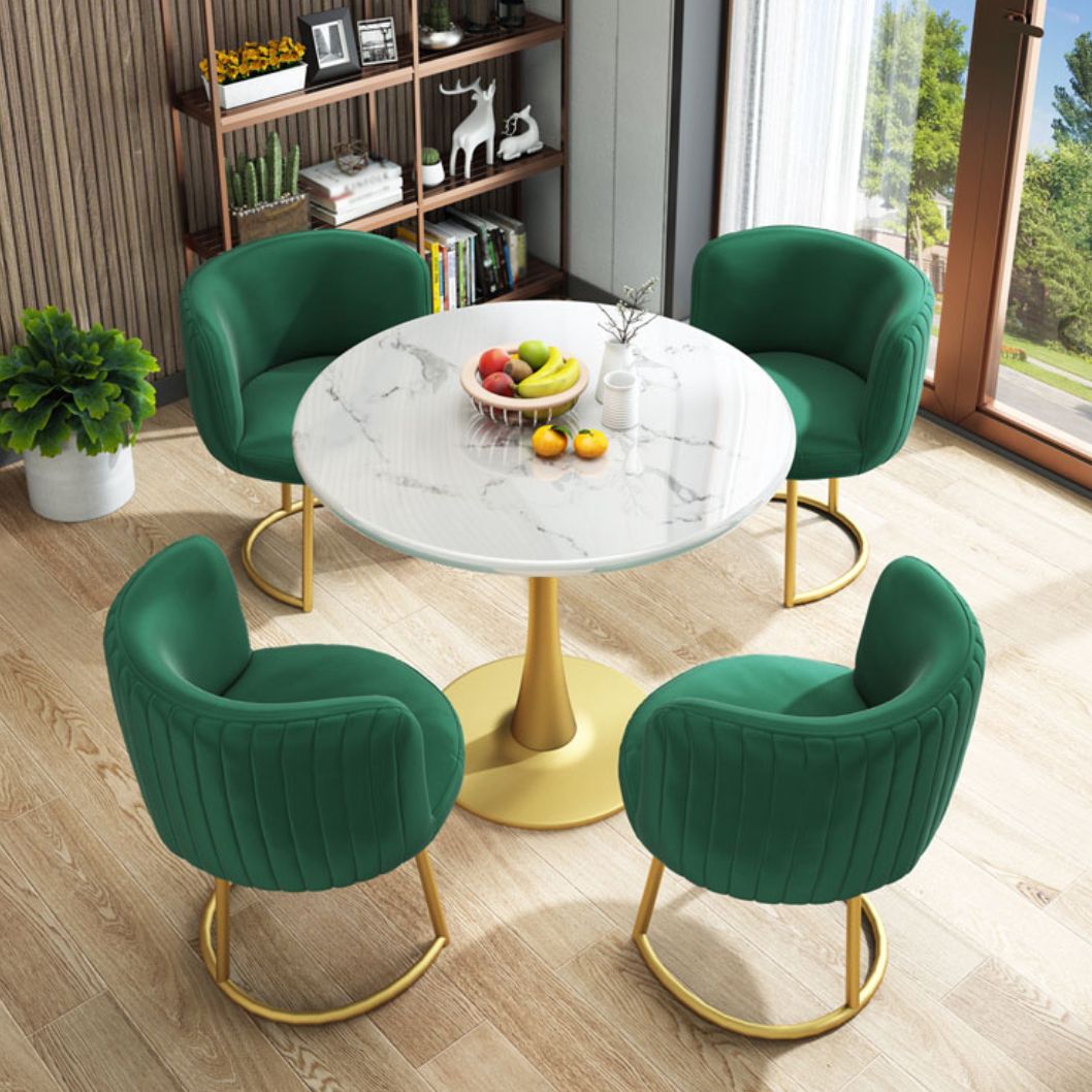 31.5-inch Metal Traditional Luxury Dining Table Round Indoor Table with Tulip Clearhalo ' dining_table' 'Dining Tables & Seating' 'Dining Tables' 'furn' 'furn_dining_table' 'Furniture' 'furniture_dining_table' 'Kitchen & Dining Furniture' 'kitchen&dining_furn' 'kitchen' 'kitchen_dining_table' 1200x1200_939dbda4-9698-41bf-b198-60acf07397f5