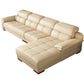 38 "H Hedendaagse sectionele sofa beige leer getuft sectional