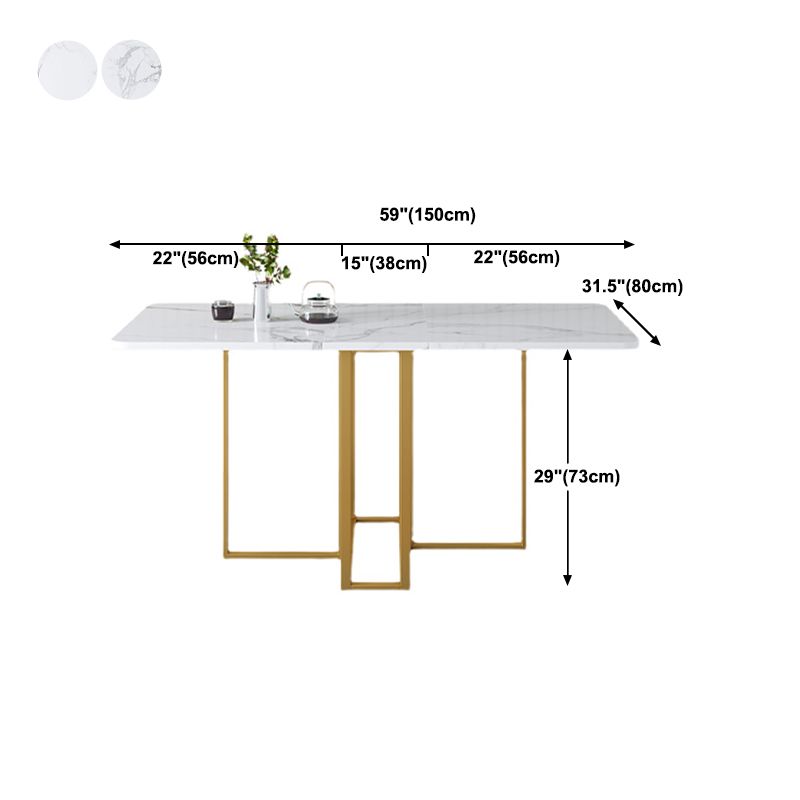 Modern Foldable White Table for Restaurant Rectangle Table with Trestle Base Clearhalo 'Dining Tables & Seating' 'Dining Tables' 'dining_table' 'furn' 'furn_dining_table' 'Furniture' 'Kitchen & Dining Furniture' 1200x1200_939e860b-c5ad-4a99-835e-193718887c62