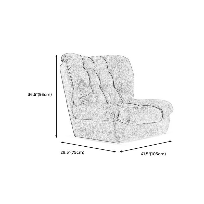 Moderne High Back Armloze stoel, stoffen gestoffeerde Biscuit Accent Chair